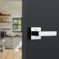thumbnail image 4 of 6 Pack Door Handles [Exposed Screws] in Polished Chrome Half Dummy Levers Non-Turning Hardware Square Modern Universal Handing Leverset, Heavy Duty, 4 of 14