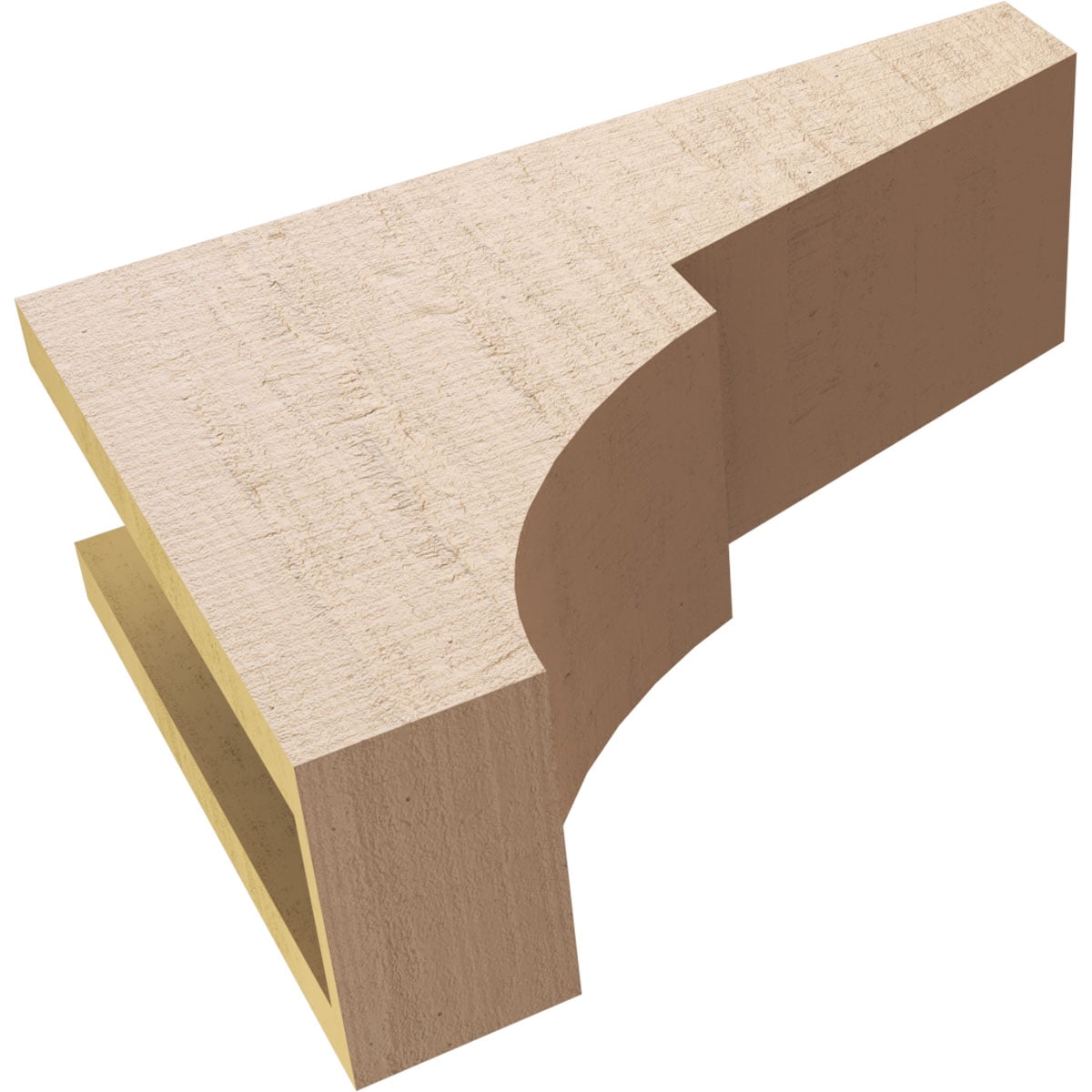 5"W x 15"D x 10"H Classic Monterey Rough Cedar Woodgrain TimberThane Corbel, Primed Tan