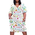 thumbnail image 1 of Vestido largo holgado con bolsillo para mujer ropa con velo feliz Pascua novedad de, 1 of 6