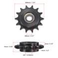 thumbnail image 2 of Uxcell 2Pack Chain Idler Sprocket, 8mm Bore 3/8" Pitch 14 Tooth Sprocket Tensioner Carbon Steel, 2 of 6