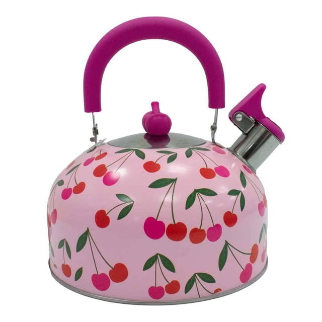 Tetera Way to Celebrate de Acero Inoxidable con Estampado de Cerezas de 2.5 Litros