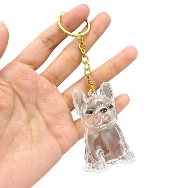 Cute Dog Shape Pet Hair Storage Keychain, Transparent Capsule Container for Cat Dog Fur Memorial, Unique Pet Keepsake Charm for Collars, Backpacks & Keys - 5.43 Inch
