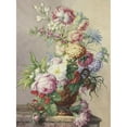 thumbnail image 2 of Oswald Wijnen 11x14 Black Ornate Wood Framed Double Matted Museum Art Print Titled: Bouquet of Flowers in a Vase on a Marble Table, 2 of 5