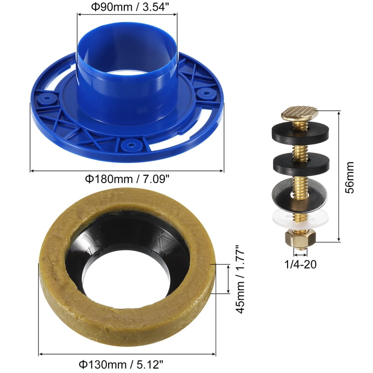 Uxcell Toilet Bowl Wax Seal Kit – Extra Thick Wax Ring With Stainless Steel Bolts, Fits 3-Inch Waste Lines, Odor & Leak Proof (1 Kit)