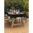 thumbnail image 3 of Outdoor Tablecloth with Umbrella Hole for Patio/Picnic/Party/Camping, Spring Botanical Waterproof Table Cloth Rectangle Table Cover Washable, Garden Birds Floral Leaves Brown Wood (52"x 70"), 3 of 8