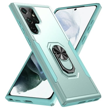 Tarise Hybrid Rugged Case for Samsung Galaxy S23 Ultra 5G 6.8" Phone, Military Grade Heavy Duty Shockproof Rotatable Magnetic Ring Holder Kickstand Armor Dual Layer Cover for S23 Ultra, Green