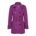 thumbnail image 4 of UAYOTSE Womens Wool Blend Pea Coat Fashion Winter Dressy Overcoat Single Trench Jackets,Purple L, 4 of 8