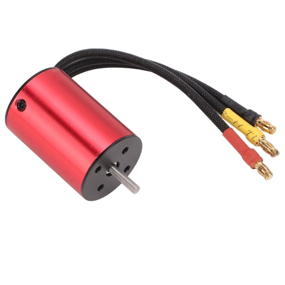 Riousery 3600KV RC Brushless Motor Replacement, 50000 RPM High Torsion CNC Machined T6 Aluminum Alloy Shell for 1/14 and 1/16 Scale Remote Control Cars, Red (1.1 x 1.6 in / 28 x 40 mm)