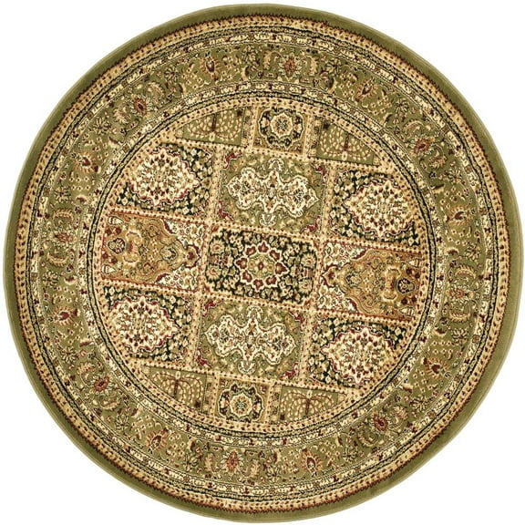 SAFAVIEH Lyndhurst Josephine Traditional Bordered Area Rug, Multi/Green, 10' x 10' Round