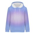 thumbnail image 5 of Women's 2025 Fall Trendy Gradient Color Drawstring Hoodies, Soft Breathable Oversized Y2K Pullover Sweatshirts with Casual Loose Fit for Layering, Cooler Weather and Daily Casual Wear Purple L, 5 of 6