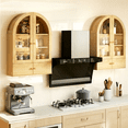 thumbnail image 6 of Flictozena Wall Mounted Arched Medicine Cabinet, Bathroom Storage Cabinet with Glass Doors and Adjustable Shelves, Over The Toilet Floating Cabinet for Small Spaces, Natural, 6 of 7