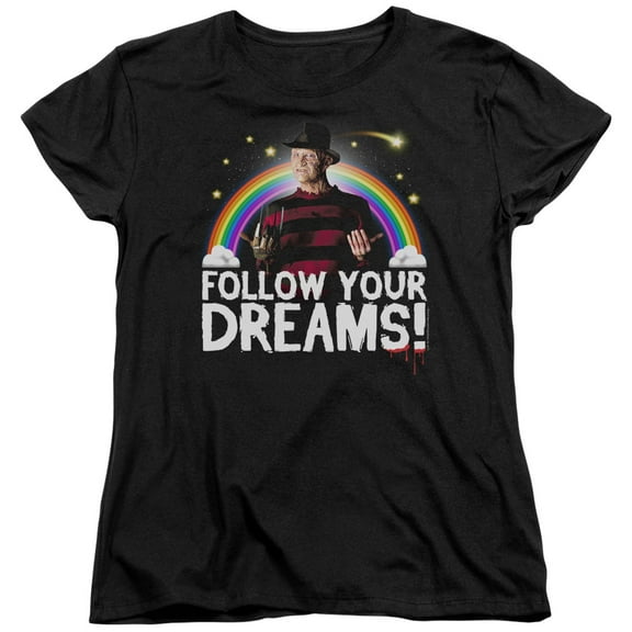 Friday The 13Th Follow Your Dreams Women's T Shirt (Medium) Black