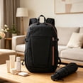 thumbnail image 3 of Hyknon Travel Backpack for Women Men, Large Capacity Lightweight Hiking Backpack, Minimalist Daily Leisure Sports Bag, Color Blocking Casual Bag, Daily Daypack for Camping Outdoor Activities, Black, 3 of 8