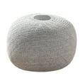 thumbnail image 3 of English Home Round Ottoman Pouf Footstool Knitted Pouffe Stool Seat Cushion Boho Home Decor Extra Seating Floor Cushion for Living Room, Bedroom, Indoor, Outdoor 37 x 50 cm Ottoman Grey, 3 of 6