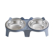 Elevated Dog Bowls for Small Dogs, 3” High Raised Dog Bowl Stand with Dual 5” Stainless Steel Bowls Non-Slip Pet Feeder for Puppy and Cats, Dishwasher Safe