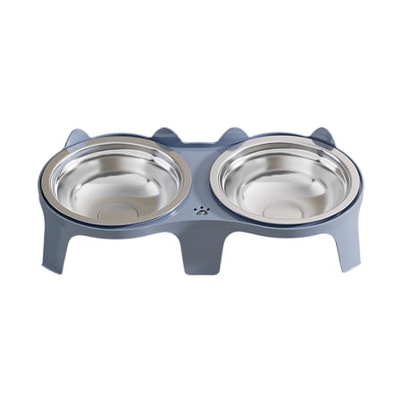 Elevated Dog Bowls for Small Dogs, 3” High Raised Dog Bowl Stand with Dual 5” Stainless Steel Bowls Non-Slip Pet Feeder for Puppy and Cats, Dishwasher Safe
