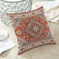 thumbnail image 4 of Boho Pillow Covers 18x18, Burnt Orange Grey Ethnic Design Outdoor Decorative Throw Pillows for Couch, Fall Carpet Pattern Decor Cushion Cover 2 Pcs Farmhouse Linen Pillowcase for Bed Car Safa, 4 of 6