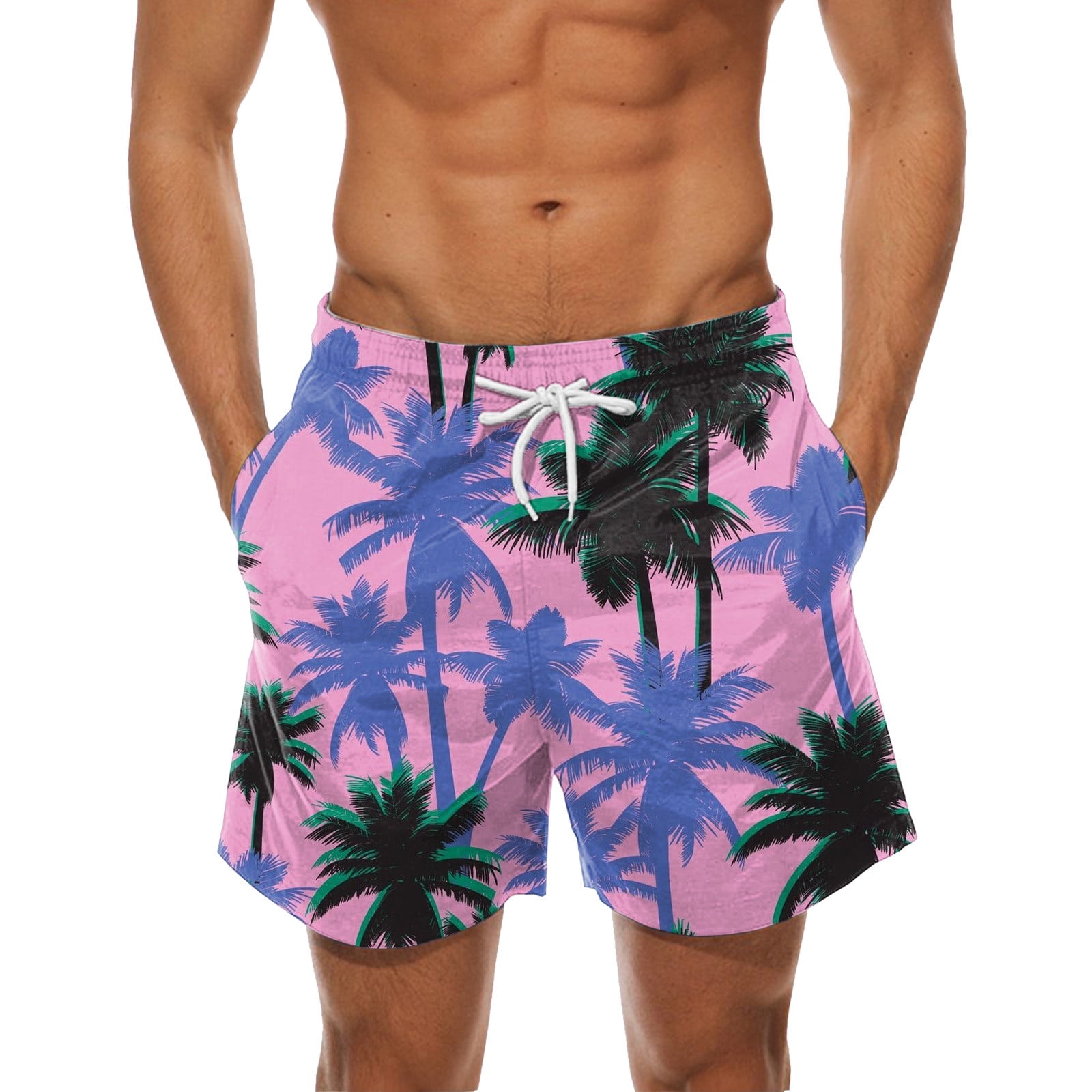 Leisue Modern Colorful Geometric Quick Dry Elastic Lace Boardshorts Beach Shorts Pants Swim Trunks Male Swimsuit with Pockets
