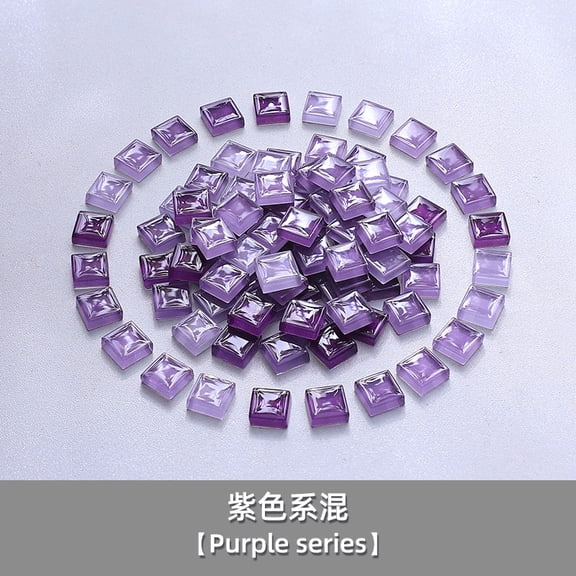 XmhyTop-A Transparent Mosaic 100g DIY Art Crafts Mosaic Supplies, Puzzle Handmade Materials for Home Decor,Multicolored,Purple