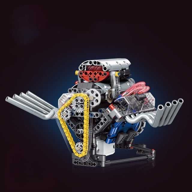 EGNMCR Pool Toys, Baby Toy, Toddler Toys V8 Engine Car Engine Model Mechanical Power Assembly Kit Plastical engine models