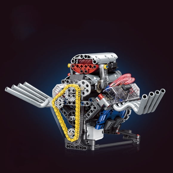 Multicolor V8 Engine Car Engine Model Mechanical Power Assembly Kit