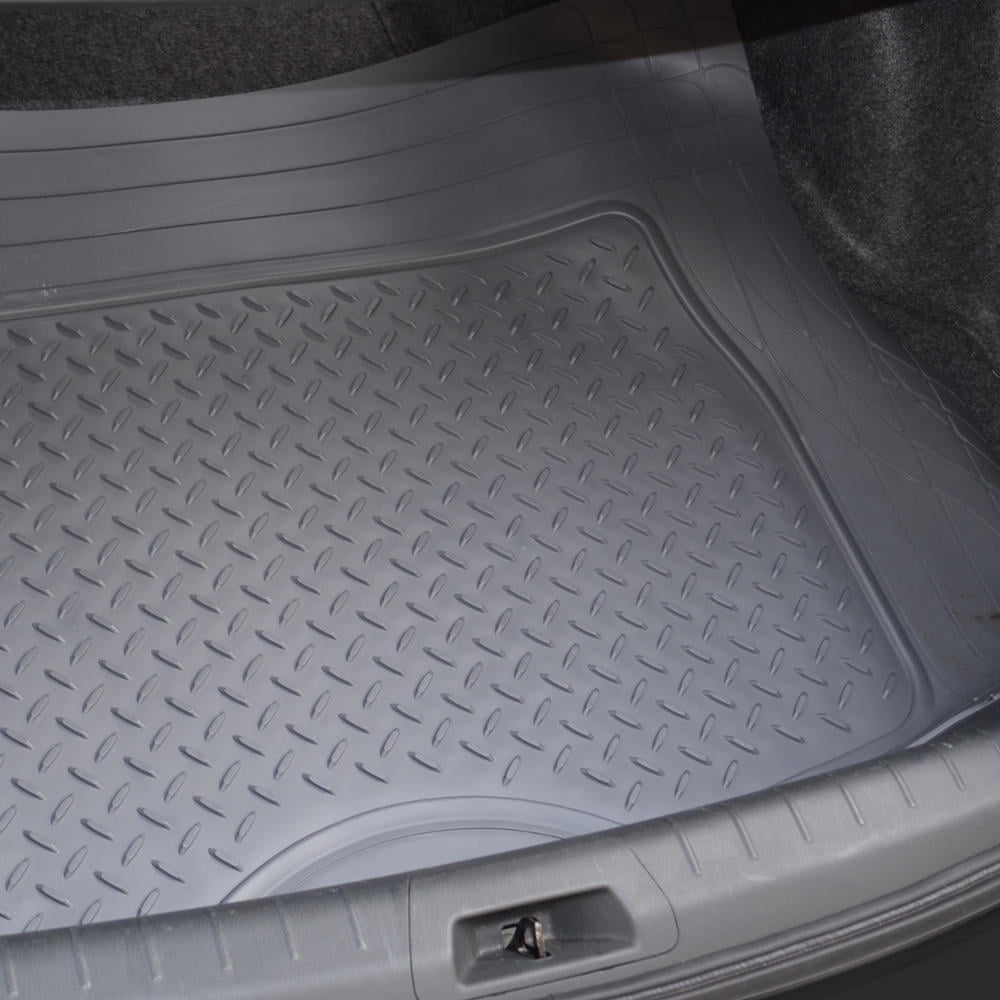 Motor Trend MT-793 Premium FlexTough Advanced Performance Rubber Car Floor Mats, Universal Front & Rear Combo Set with Trunk Cargo Mat Liner for Car Sedan SUV Van, Heavy Duty All Weather Trim To Fit
