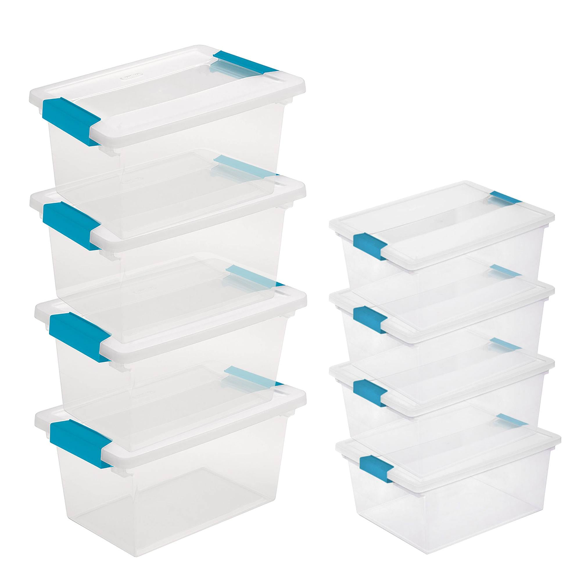 Sterilite Clear Storage Medium Clip Boxes with Lid + Lg Deep Clip Boxes