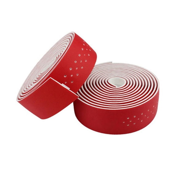 Toystoory Cinta perforada para manillar de 2 piezas Ciclismo Rojo