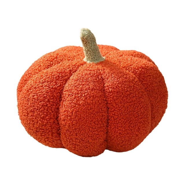 Almohadas de calabaza de Halloween, lindo cojín en forma de 3D, decoración del hogar de Halloween, juguetes de peluche, almohada rellena para sala de Rojo