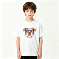 thumbnail image 2 of Bulldog USA Flag Sunglasses Boys Graphic Tee, Patriotic 100% Cotton Kids Short Sleeve T-Shirt 4-13Y, 2 of 5