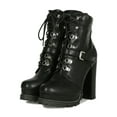 thumbnail image 5 of Women D-Ring Lace Up Lug Chunky Platform Booties 18903, 5 of 6