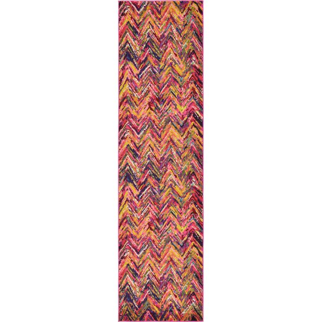 Unique Loom Estrella Chevron Dégradé Tapis 2' 7 x 10' Runner Multi/rose