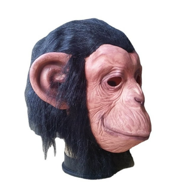 Casco de látex con forma de máscara de gorila con pelo, accesorios para disfraz de cosplay