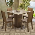 thumbnail image 2 of Juego de Comedor Mesa con Tablero de Cristal 4 Sillas Marrón/Crema/Sintético Beige Perla Madesa, 2 of 10