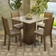thumbnail image 2 of Juego de Comedor Mesa con Tablero de Cristal 4 Sillas Marrón/Crema/Sintético Beige Perla Madesa, 2 of 10