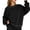 5653-BLACK, variant on TEMOFON Sweatshirt for Women Fleece Lined Womens Sweatshirt Crewneck Long Sleeve Pullover Loose Fit Contrast Stitch Casual Fall Winter Top Navy L