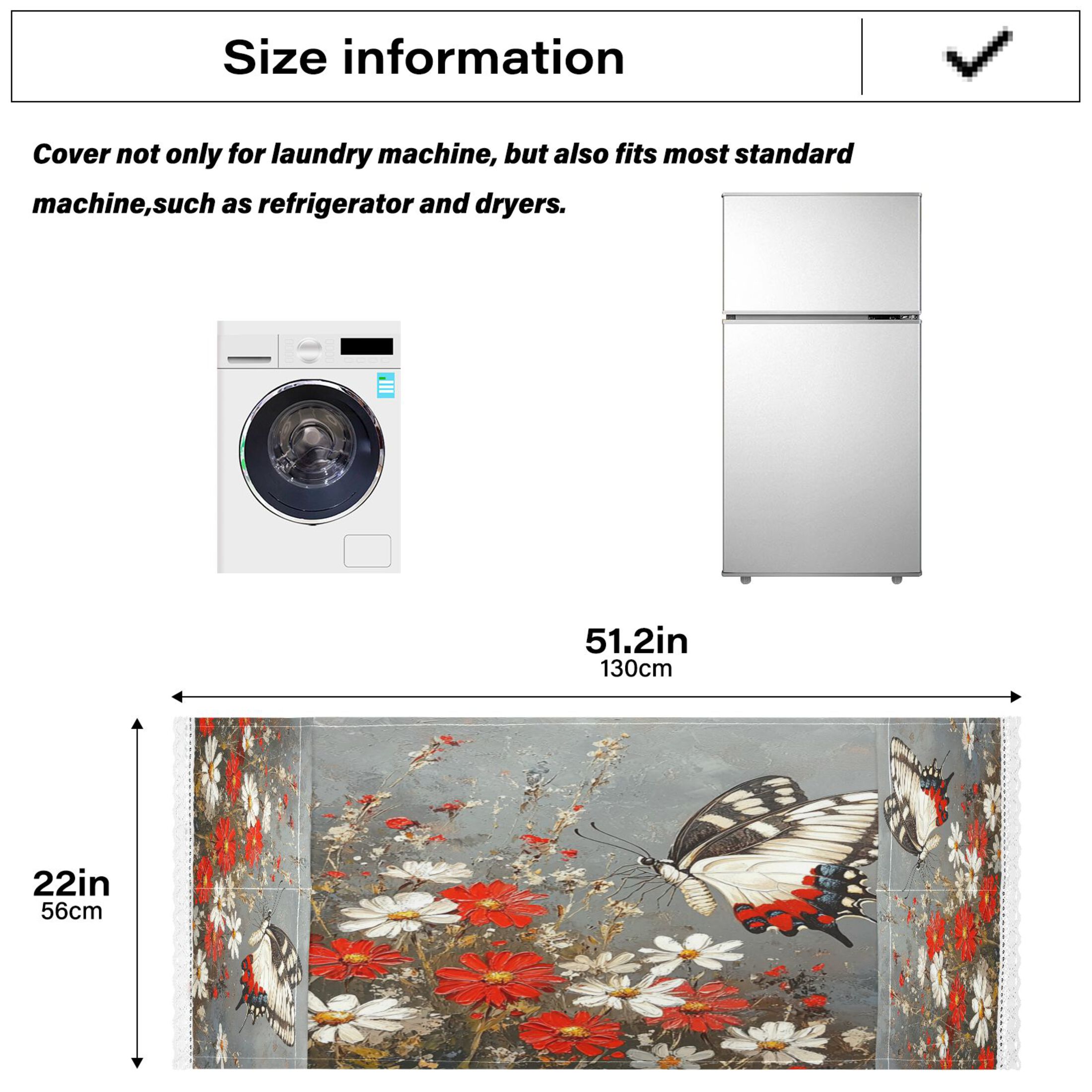 DEIARA Flower Butterfly Washing Machine Cloth Dryer Refrigerator Top Cover Protective Non-Slip Mat For Kitchen Laundry