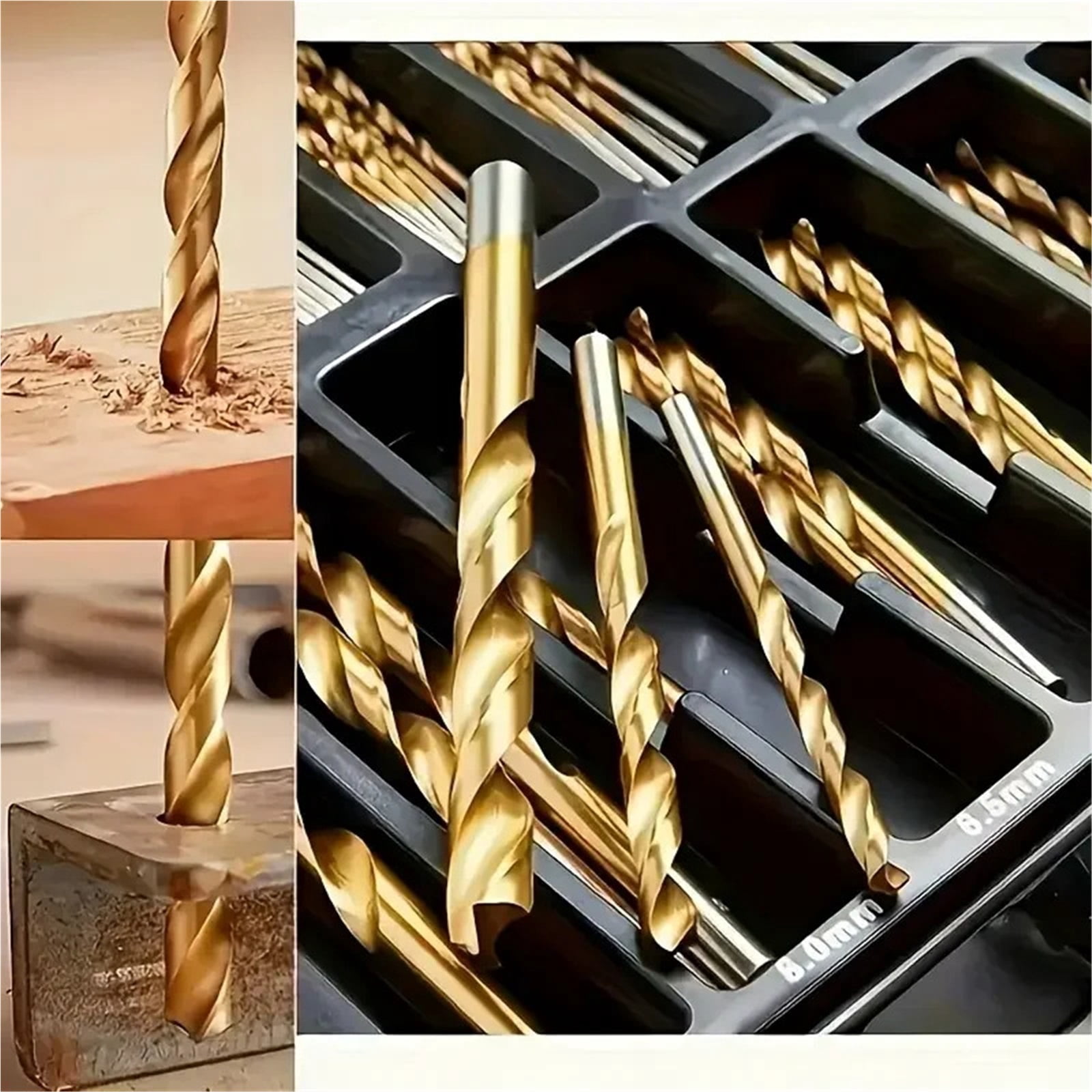 99Pcs Drill Bit Set High-Speed Steel Drill Bits For Steel Plate Wood Plastic Metal Copper Alloy Woodworking Hole Opener ,Safety and Durable