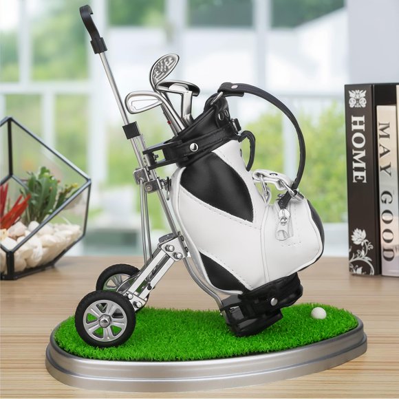 Soporte para bolígrafos de golf, 10 litros, minigolf, decoración de escritorio, 13 x 8 x 5 cm