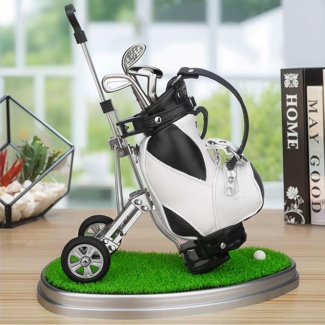 Soporte para bolígrafos de golf, 10 litros, minigolf, decoración de escritorio, 13 x 8 x 5 cm