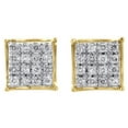 thumbnail image 2 of 10K Yellow Gold Round Diamond 9.50mm Square 4 Prong Stud 3D Earrings 0.50 CT., 2 of 5