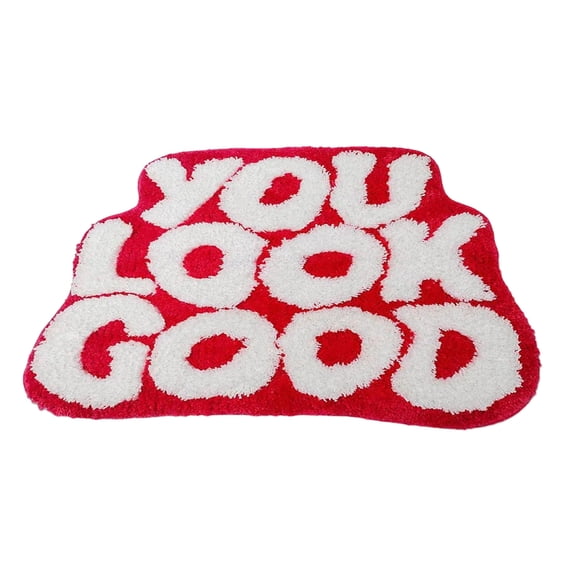 Text Imitation Floor Mat, Water Absorbing Foot Mat for Bathroom/Entrance, Easy to Clean