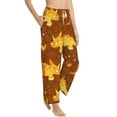 thumbnail image 2 of Uemuo Dinosaurs and Leaves Pattern Women's Wide Leg Palazzo Lounge Pants with Pockets Light Weight Loose Comfy Casual Pajama Pants-XX-Large, 2 of 9