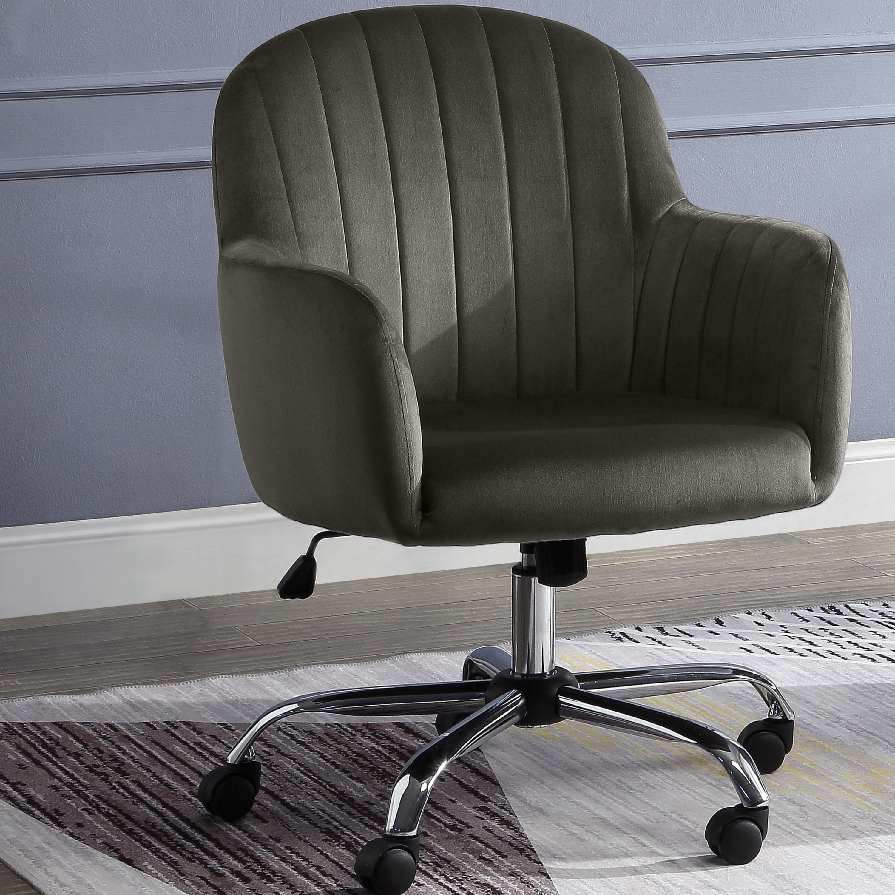 Furniture of America Tessa Fabric Adjustable Office Chair, Brown
