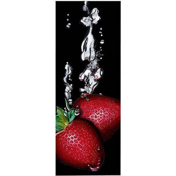 Trademark Art "Strawberry Splash" Canvas Art by Roderick Stevens, 12x32