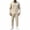 Khaki, variant on Men's Outfits 2 Piece Light Linen Long Sleeve Top with Cuffed Straight Pants Set Drawstring Waist Side Pockets Daily Vacation Loungewear Suit