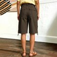 thumbnail image 4 of Breezora Women’s Baggy Cargo Denim Shorts – Wide Leg Knee Length Shorts with Pockets & Drawstring Waist, 4 of 6