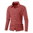 thumbnail image 5 of Ozmmyan Mens Waffle Knit Button Down Shirt Long Sleeve Collared Casual Dress Shirt Lightweight Textured Fall Winter Everyday Top, 5 of 6
