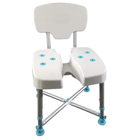 A-0272A DURA Hygienic Cutout Shower Chair with Back Rest