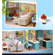 thumbnail image 4 of Casita De Muñeca Miniatura Bloque Construcción Madera azul, 4 of 5